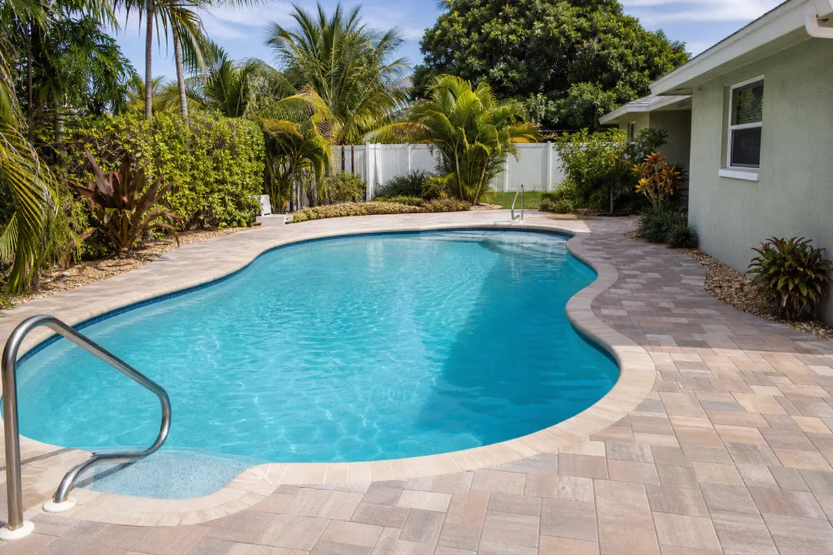 Sarasota backyard pool surface after leak detection has narrowed the problem area